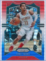 Trae Young 1 Panini Prizm 2019 20 Base 2nd Year Red White Blue 1 scaled