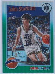 John Stockton Panini NBA Hoops Premium Stock 2019-20 Tribute Green Prizm