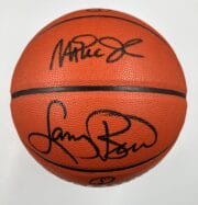 Magic Johnson Larry Bird Los Angeles Lakers and Boston Celtics Authentic Signed Spalding Game Ball Series Basketball w Black Signatures 1