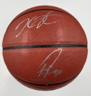 Stephen Curry Kevin Durant Golden State Warriors Authentic Signed Spalding Basketball w Silver Signature 43358 1