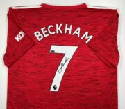 David Beckham Manchester United Replica 2021 2022 Home Jersey w Black Signature PA 64408 1