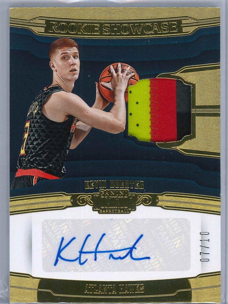 Kevin Huerter Panini Dominion 2018 19 Rookie Showcase Patch Auto Gold 0710 1 scaled