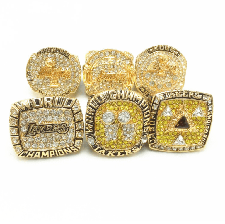 Kobe Bryant Mamba Los Angeles Lakers Championship 6 Rings (Replica) Set ...